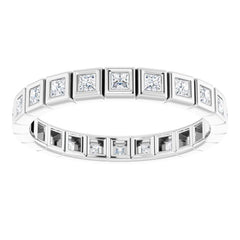 14K White 1/2 CTW Natural Diamond Eternity Band Size 6