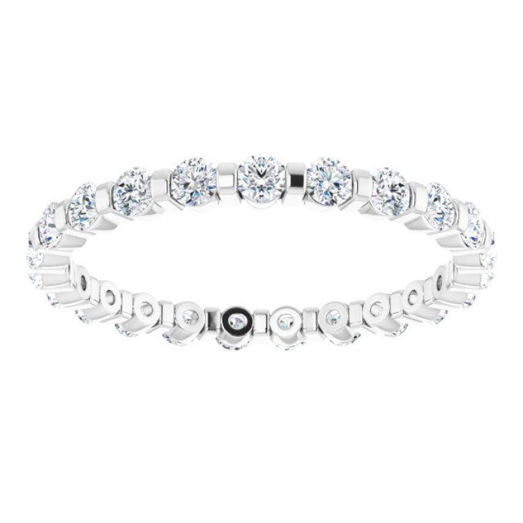 14K White 3/4 CTW Natural Diamond Eternity Band Size 6