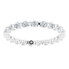14K White 3/4 CTW Natural Diamond Eternity Band Size 6