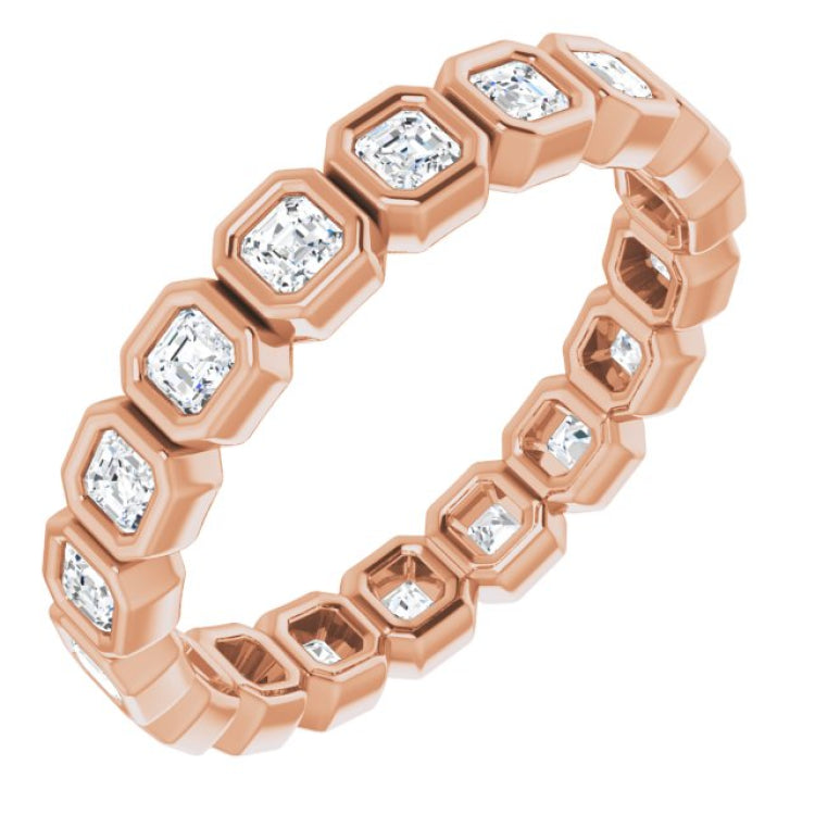 14K Rose 9/10 CTW Natural Diamond Eternity Band Size 6