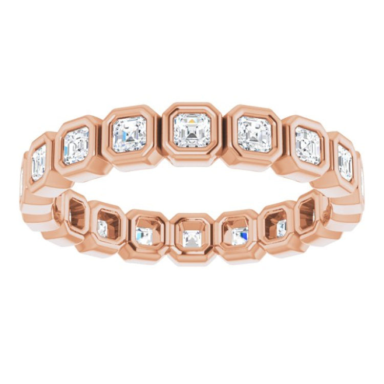 14K Rose 9/10 CTW Natural Diamond Eternity Band Size 6