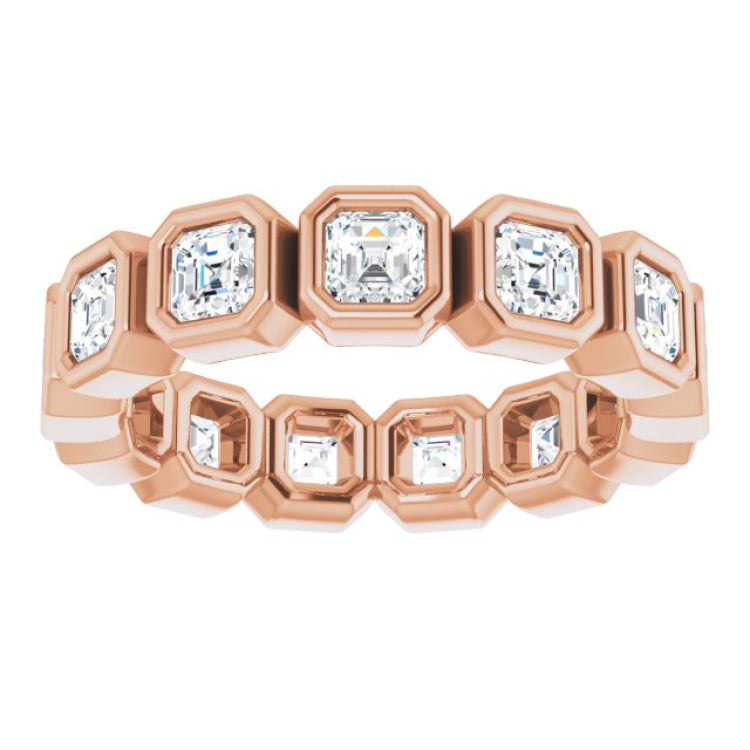 14K Rose 2 CTW Natural Diamond Eternity Band Size 6