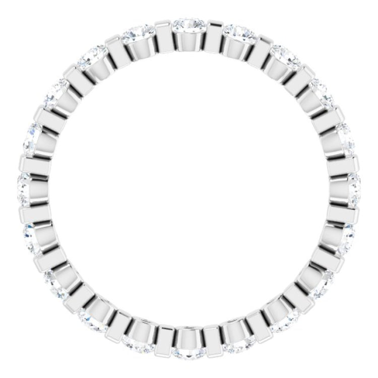 14K White 1 CTW Natural Diamond Eternity Band Size 6