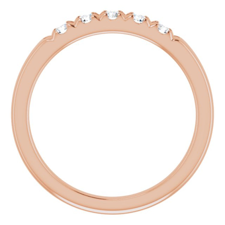 14K Rose 1/3 CTW Natural Diamond French-Set Anniversary Band