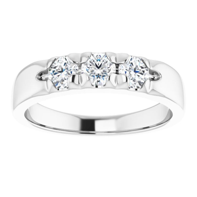 14K White 5/8 CTW Natural Diamond Anniversary Band