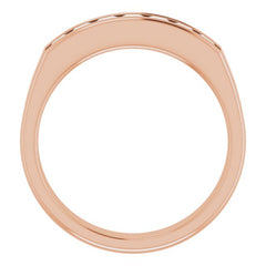 14K Rose 9/10 CTW Natural Diamond Band