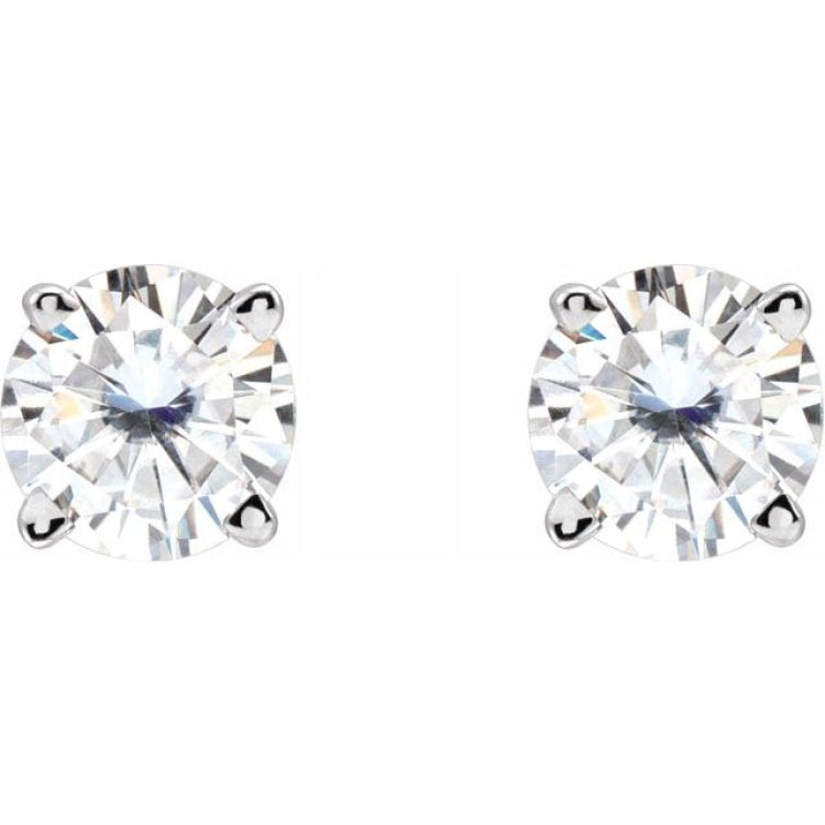 14K White 4.5 mm Stuller Lab-Grown Moissanite Stud Earrings