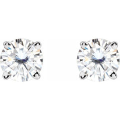 14K White 4.5 mm Stuller Lab-Grown Moissanite Stud Earrings