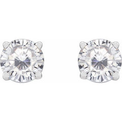 14K White 5 mm Stuller Lab-Grown Moissanite Stud Earrings