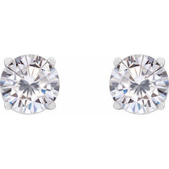 14K White 5.5 mm Stuller Lab-Grown Moissanite Stud Earrings