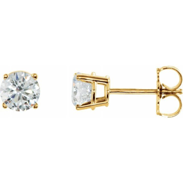 14K Yellow Gold 6 mm Stuller Lab-Grown Moissanite Earrings