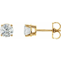 14K Yellow Gold 6 mm Stuller Lab-Grown Moissanite Earrings