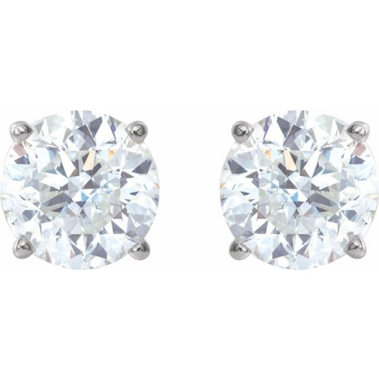 14K White 6 mm Stuller Lab-Grown Moissanite Stud Earrings