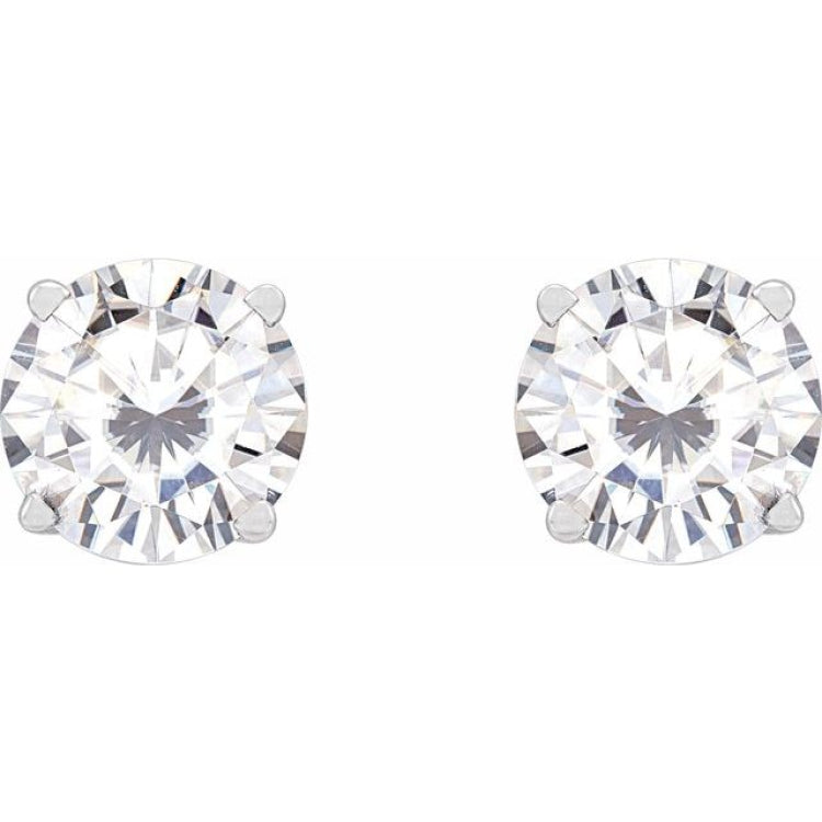 14K White 6.5 mm Stuller Lab-Grown Moissanite Stud Earrings