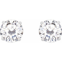 14K White 6.5 mm Stuller Lab-Grown Moissanite Stud Earrings
