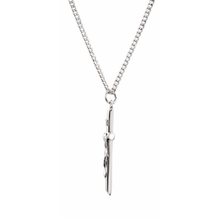 Sterling Silver Crucifix 24" Necklace