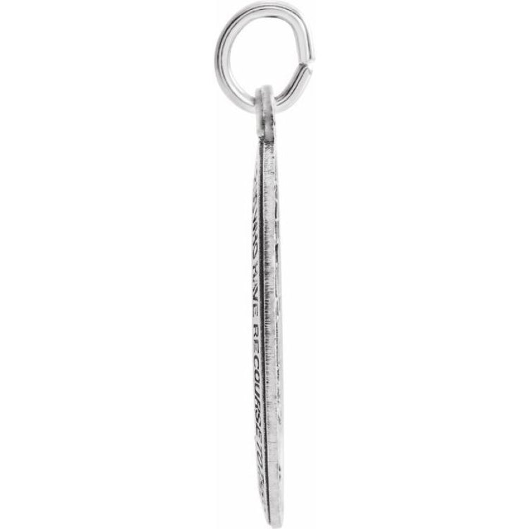 Sterling Silver 28.5x17.5 mm Oval Miraculous Medal Only