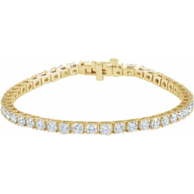 18K Yellow 7 CTW Natural Diamond Line 7 1/4" Bracelet
