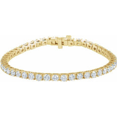 18K Yellow 7 CTW Natural Diamond Line 7 1/4" Bracelet