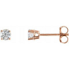 Sterling Silver 3.5 mm Imitation White Cubic Zirconia Stud Earrings