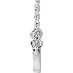 14K White 17x9 mm Sideways Cross 16-18" Necklace