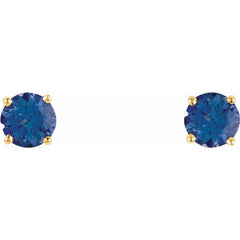 14K Yellow 5 mm Natural Tanzanite Stud Earrings