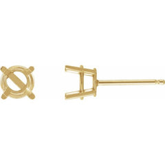 14K Yellow Gold 5 mm Natural Tanzanite Earrings