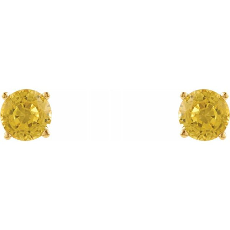 14K Yellow 5 mm Natural Yellow Sapphire Stud Earrings