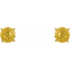 14K Yellow 5 mm Natural Yellow Sapphire Stud Earrings
