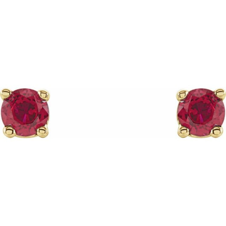 14K Yellow 2.5 mm Natural Ruby Stud Earrings