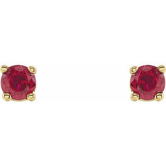 14K Yellow 2.5 mm Natural Ruby Stud Earrings