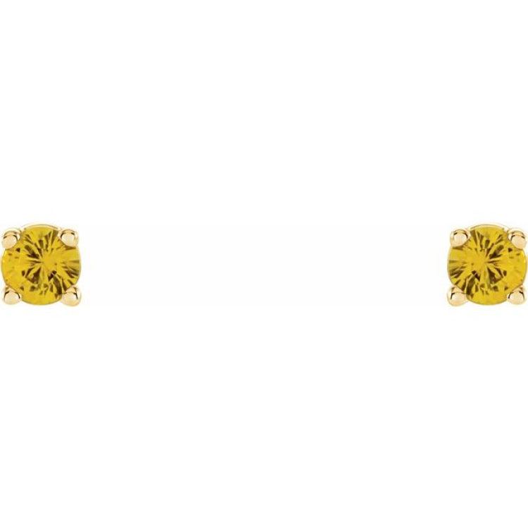 14K Yellow 2.5 mm Natural Yellow Sapphire Stud Earrings