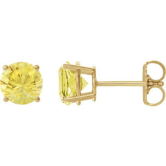 14K Yellow 4 mm Natural Yellow Sapphire Stud Earrings