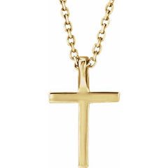14K Yellow Natural Yellow Sapphire Petite Cross 16" Necklace
