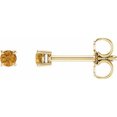 14K Yellow 2.5 mm Natural Citrine Stud Earrings