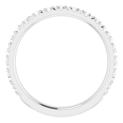 14K White 3/4 CTW Natural Diamond French-Set Anniversary Band