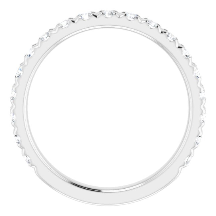 Platinum 3/4 CTW Natural Diamond French-Set Anniversary Band