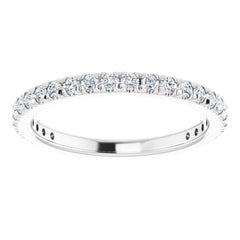 14K White 3/8 CTW Natural Diamond French-Set Anniversary Band