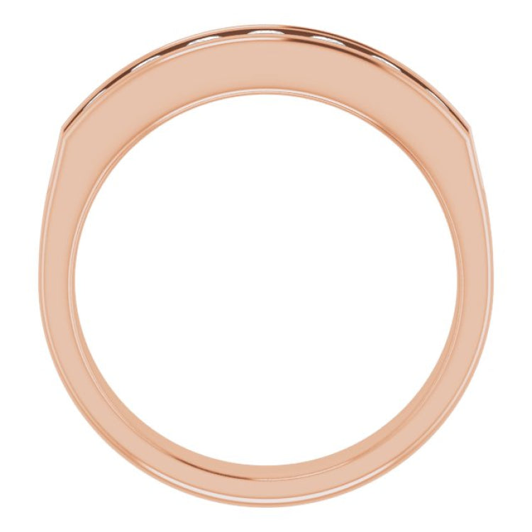 14K Rose 7/8 CTW Natural Diamond Band