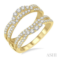 1 Ctw Round Diamond Insert Ring in 14K Yellow Gold