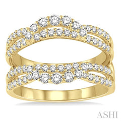 1 Ctw Round Diamond Insert Ring in 14K Yellow Gold