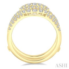 1 Ctw Round Diamond Insert Ring in 14K Yellow Gold