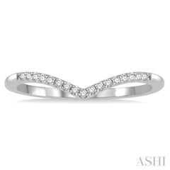 1/10 Ctw Chevron Round Cut Diamond Petite Ring in 10K White Gold