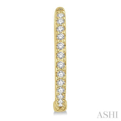 1/5 Ctw Round Cut Diamond Hoop Earrings in 10K Yellow Gold