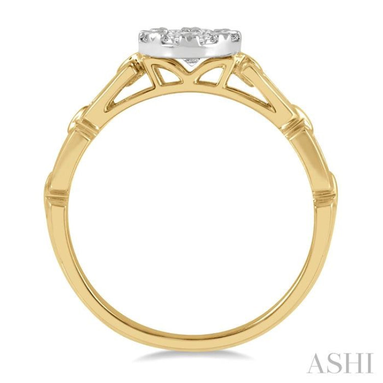 3/8 ctw Lovebright Round Cut Diamond Paper Clip Link Engagement Ring in 14K Yellow and White Gold