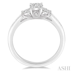 1/3 Ctw Round Cut Diamond Lovebright Ring in 14K White Gold