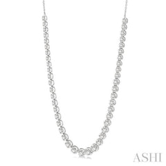 3 ctw Round Cut Diamond Illusion Necklace in 10K White Gold