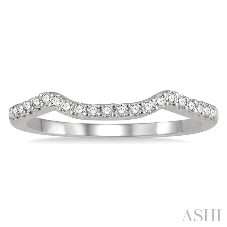 1/6 ctw Cradle Center Round Cut Diamond Wedding Band in 14K White Gold