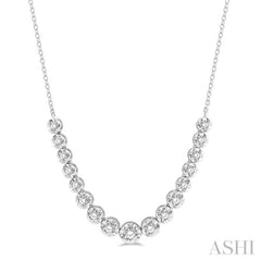 1 ctw Round Cut Diamond Illusion Necklace in 10K White Gold