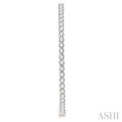 7 ctw Inside-Out Round Cut Diamond 2-Inch Hoop Earrings in 14K White Gold